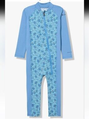 NWT Columbia Kids Light Blue One-Piece Rashguard Baby Sandy Shores Sunsuit Sz.3T